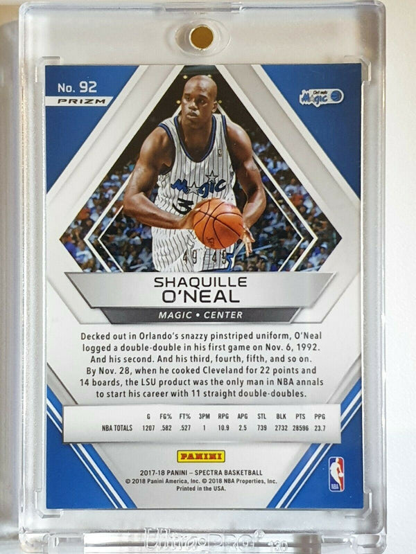 2017 Spectra Shaquille O'Neal #92 NEON GREEN Prizm /49 - Ready to Grade