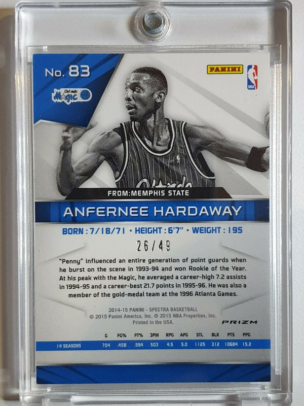 2014 Panini Spectra Anfernee Hardaway #83 BLUE HOLO /49 - Rare