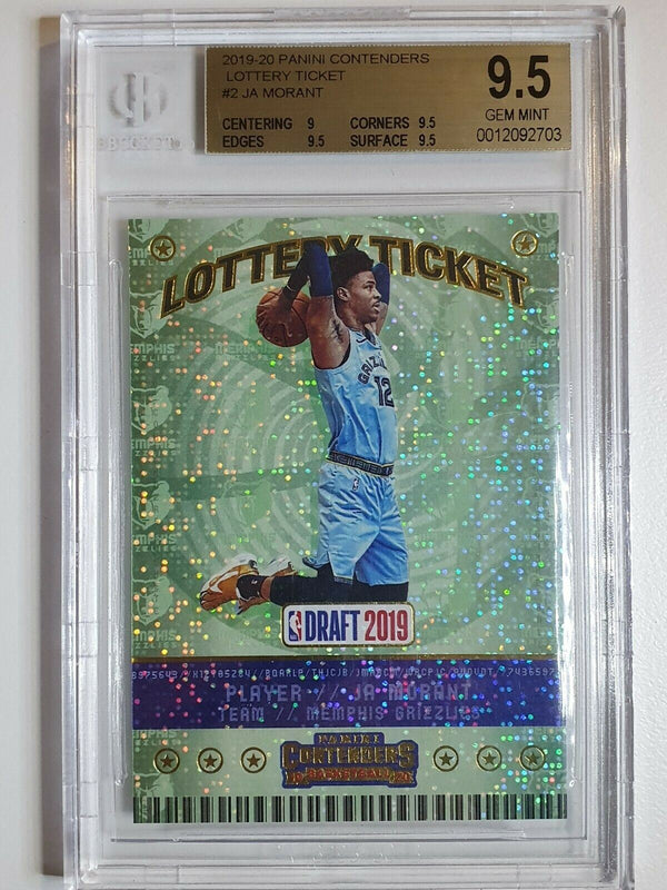 2019 Panini Contenders Ja Morant Rookie #2 Lottery Ticket SPARKLE - BGS 9.5