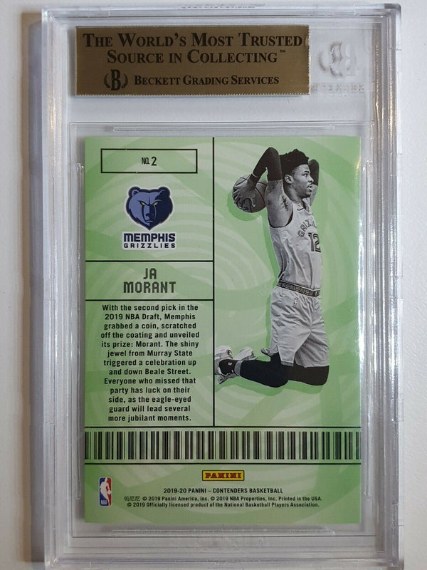 2019 Panini Contenders Ja Morant Rookie #2 Lottery Ticket SPARKLE - BGS 9.5