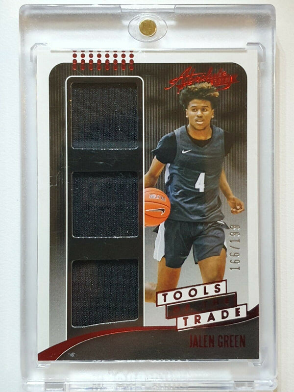 2021 Panini Absolute Jalen Green Rookie Jersey /199 RED TRIPLE PATCH - Gem