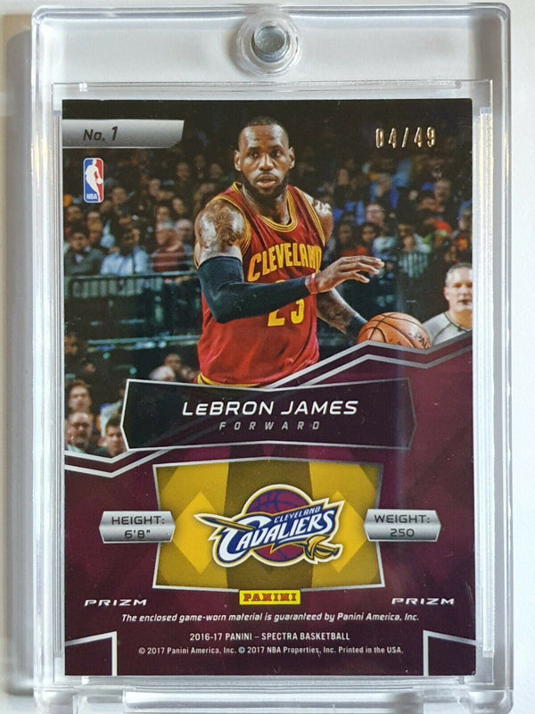 2016 Panini Spectra Lebron James #PATCH /49 PURPLE 3 Color Jersey Swatches