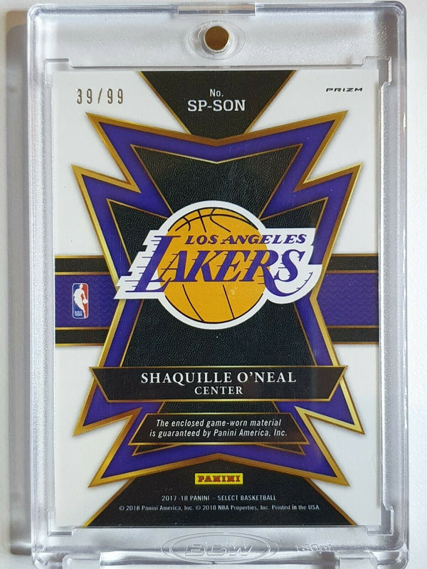 2017 Select Shaquille O'Neal #PATCH PURPLE /99 Prizm Game Worn Jersey - Rare