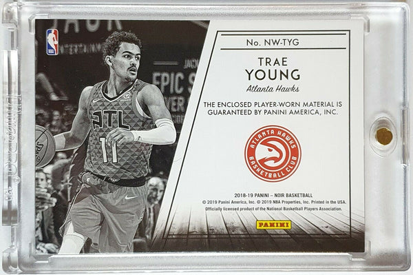 2018 Panini Noir Trae Young Rookie #PATCH /99 Game Worn Jersey - Rare