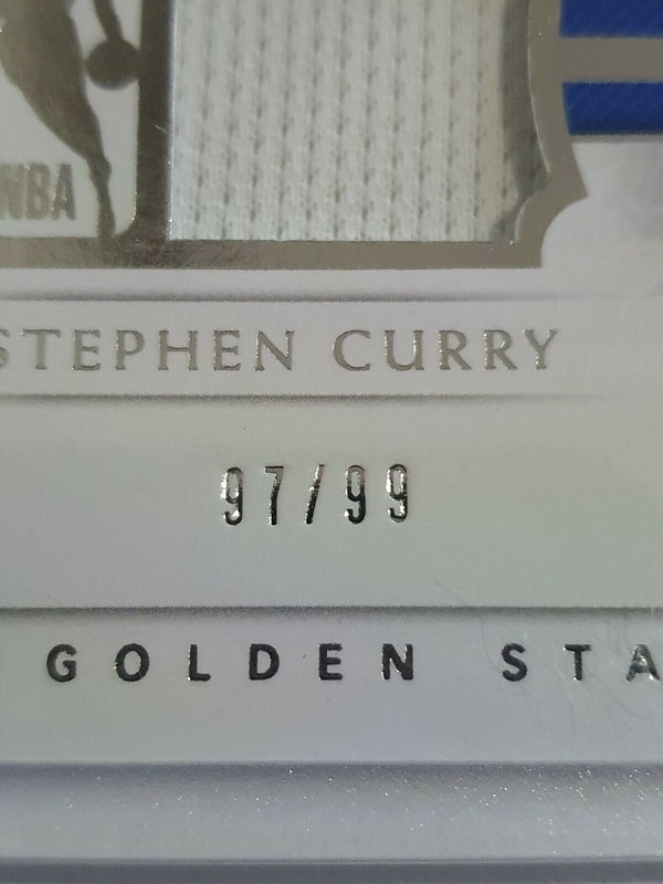 2018 Panini National Treasures Stephen Curry #PATCH /99 Game Worn Jersey - Rare