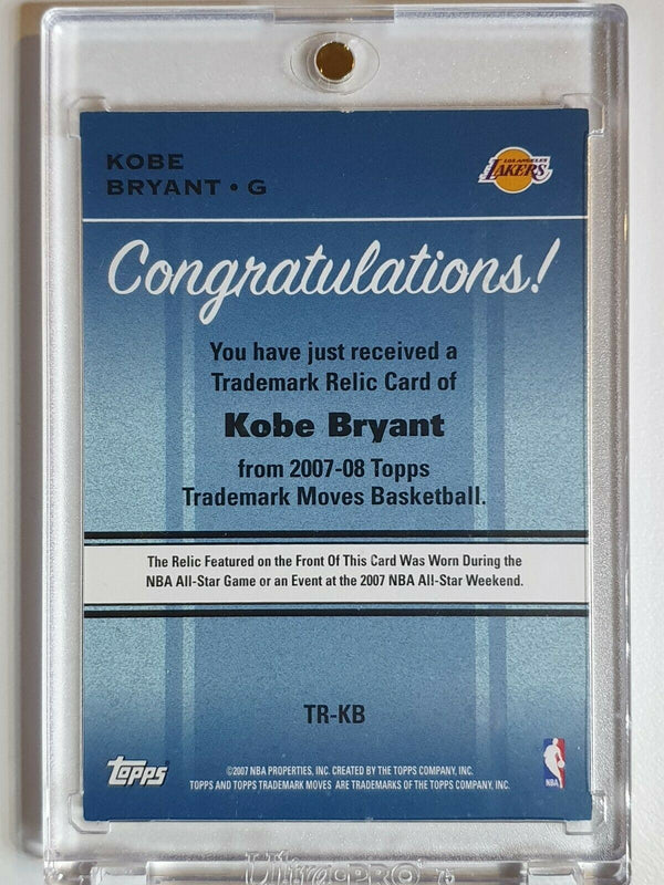 2007 Topps Kobe Bryant #PATCH /299 Game Worn Jersey - Rare