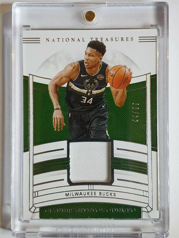 2019 National Treasures Giannis Antetokounmpo #PATCH /99 Game Worn Jersey - Rare