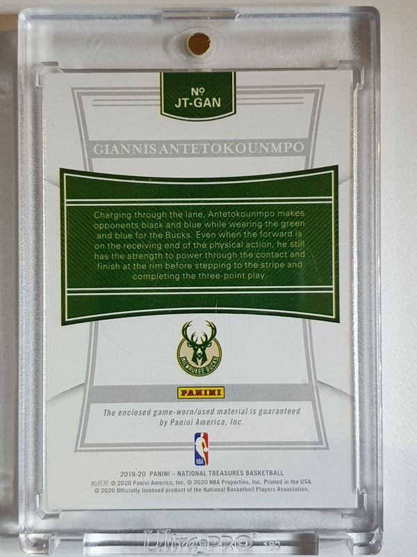 2019 National Treasures Giannis Antetokounmpo #PATCH /99 Game Worn Jersey - Rare