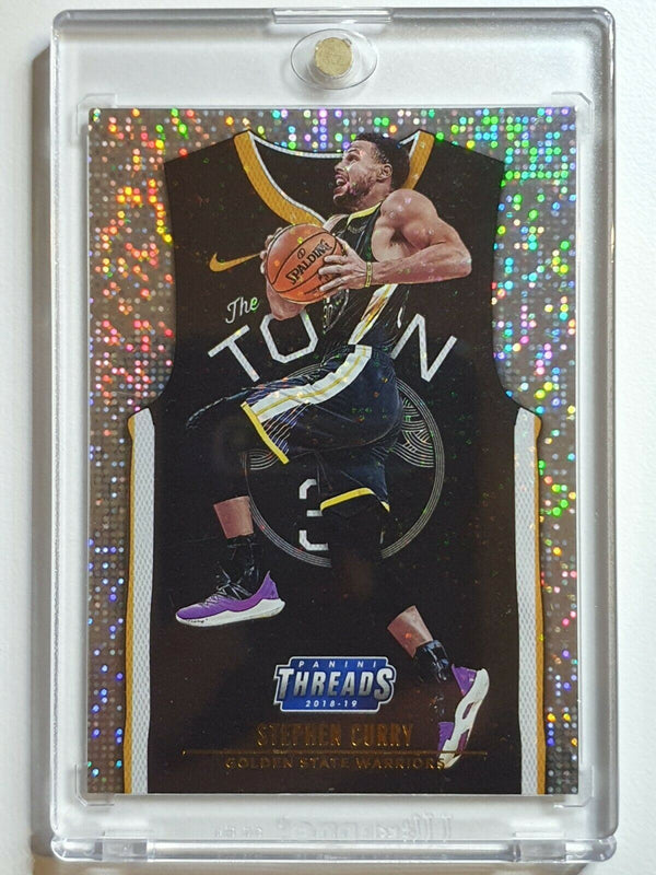 2018 Panini Threads Stephen Curry #214 DAZZLE Prizm Statement Jersey - Rare