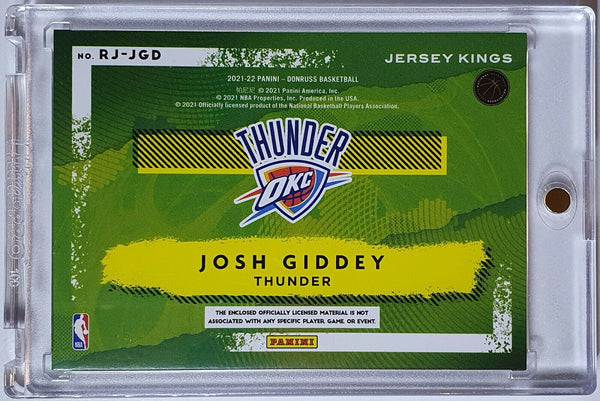 2021 Donruss Josh Giddey Rookie GOLD /25 PRIME PATCH Jersey Kings - Rare Gem