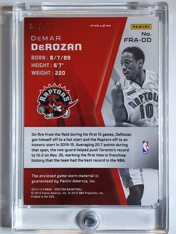 2014 Panini Spectra DeMar DeRozan #PATCH BLUE HOLO /25 Prizm - Rare