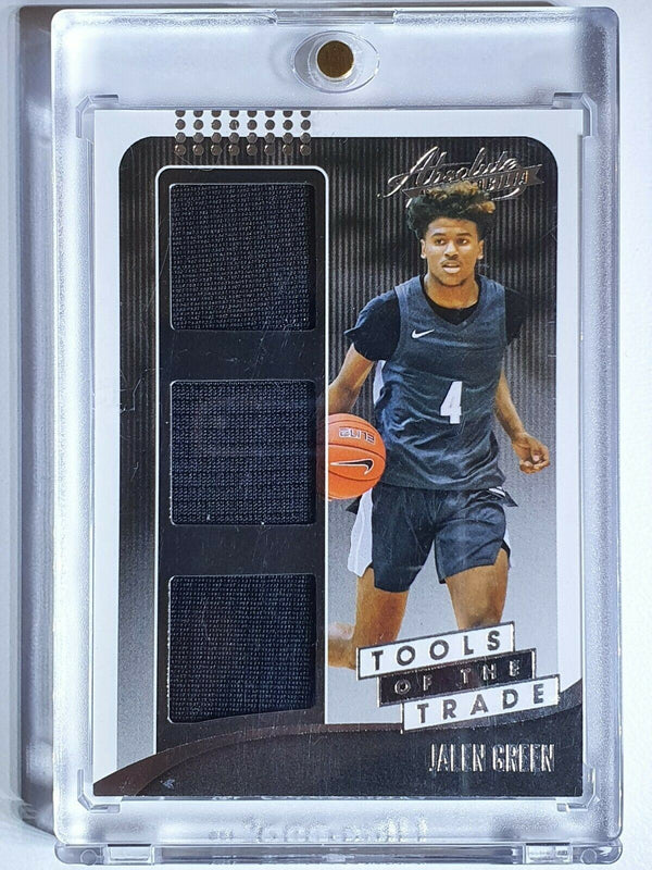 2021 Panini Absolute Jalen Green Rookie Jersey SILVER TRIPLE PATCH - Gem