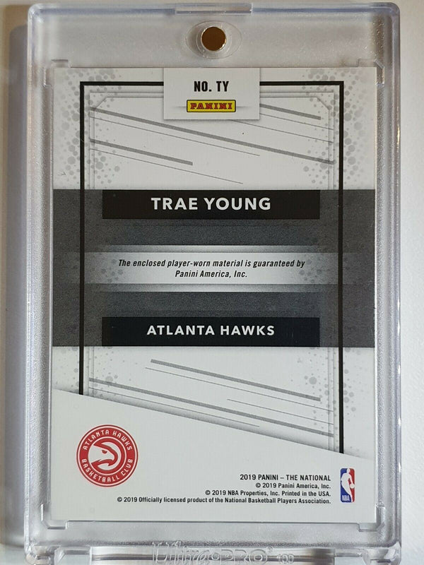 2019 Panini Trae Young #PATCH COSMIC /50 Game Worn Jersey - Ready to Grade