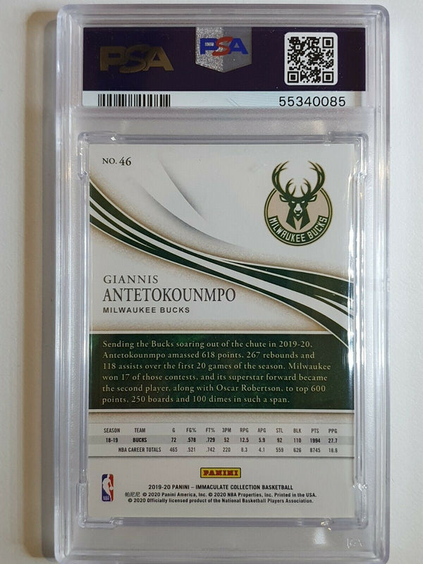 2019 Immaculate Giannis Antetokounmpo #46 RED /49 - PSA 9 (POP 2)