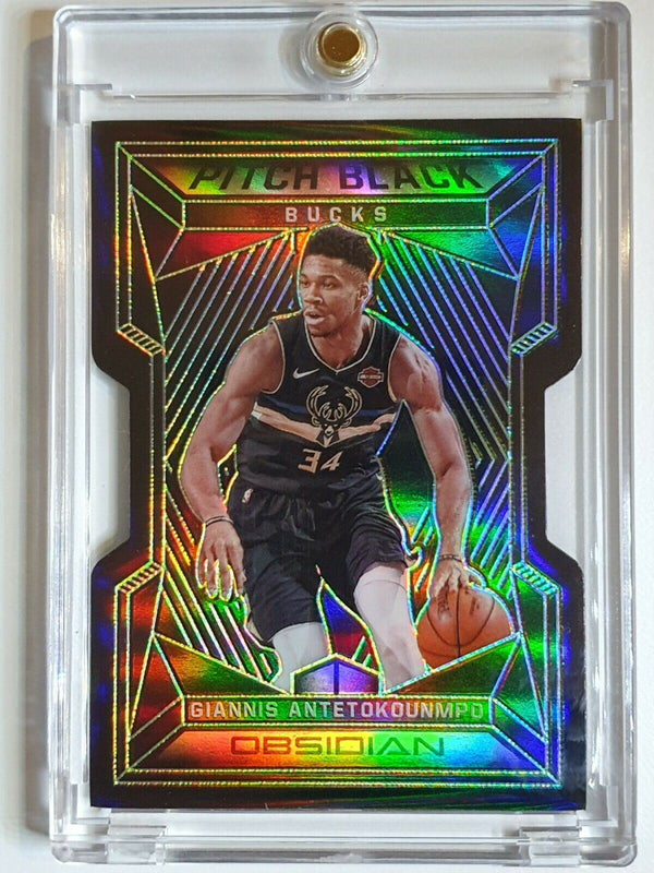 2019 Obsidian Giannis Antetokounmpo GREEN /25 ELECTRIC ETCH - Ready to Grade