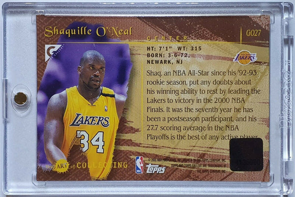 2001 Topps Shaquille O'Neal #GO27 #PATCH Game Worn Jersey - Ready to Grade