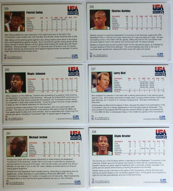 1992 Hoops USA Basketball Dream Team COMPLETE 12 CARD SET 