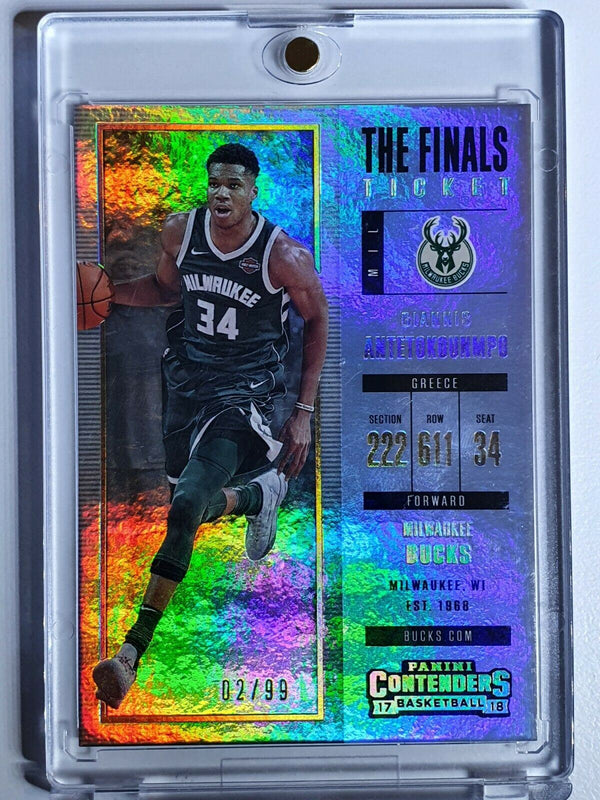 2017 Contenders Giannis Antetokounmpo #3 FINALS Ticket /99 - Ready to Grade