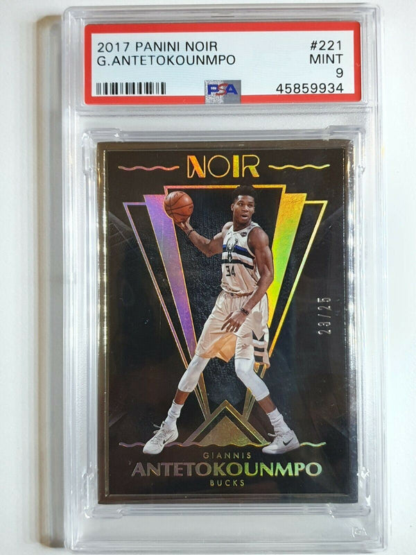 2017 Noir Giannis Antetokounmpo #221 Metal Frame /25 - PSA 9 (POP 2)