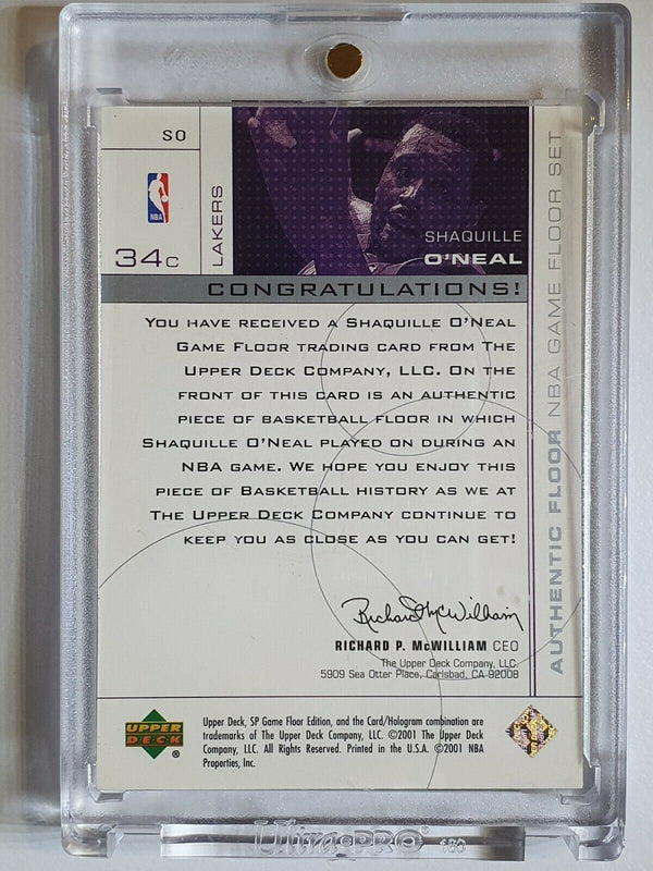 2001 Upper Deck SP Shaquille O'Neal GAME FLOOR Lakers - Rare Gem