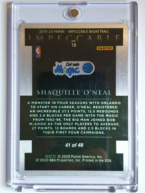 2019 Impeccable Shaquille O'Neal PURPLE /49 Stainless Stars - Ready to Grade