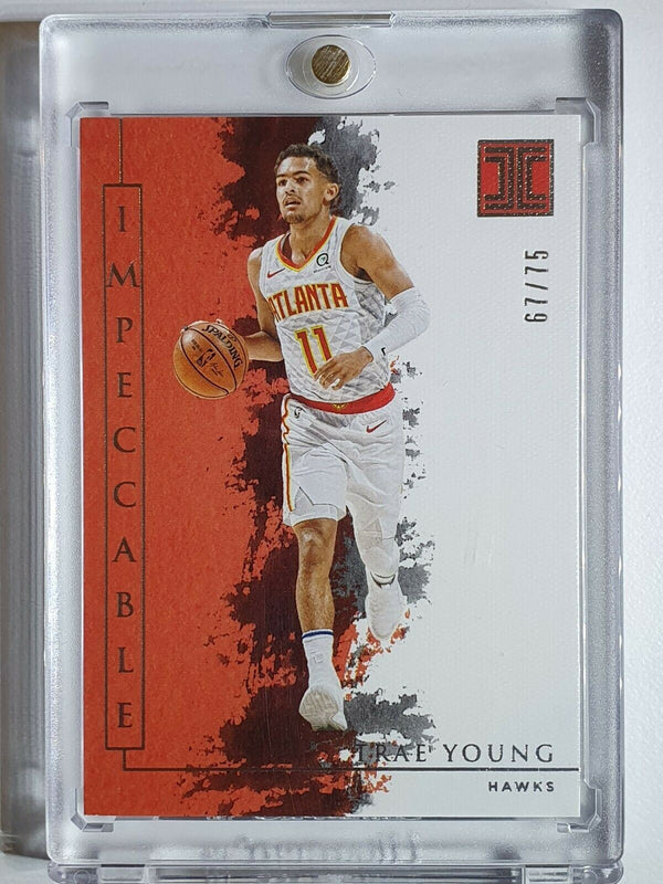 2019 Panini Impeccable Trae Young #25 SILVER /75 Foil - Ready to Grade