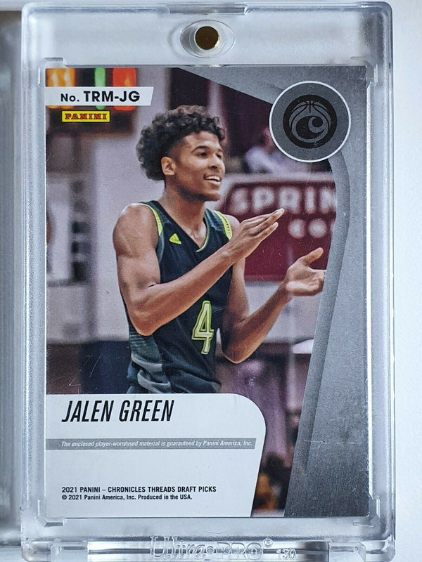 2021 Panini Threads Jalen Green Rookie #PATCH BLUE /99 Jersey Swatch - Rare