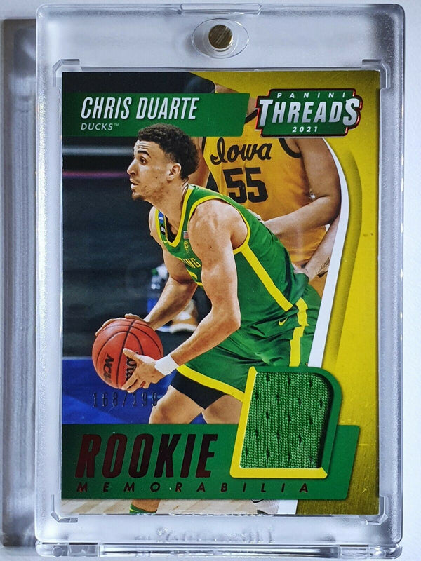 2021 Panini Threads Chris Duarte Rookie #PATCH RED /199 Jersey Swatch - Rare