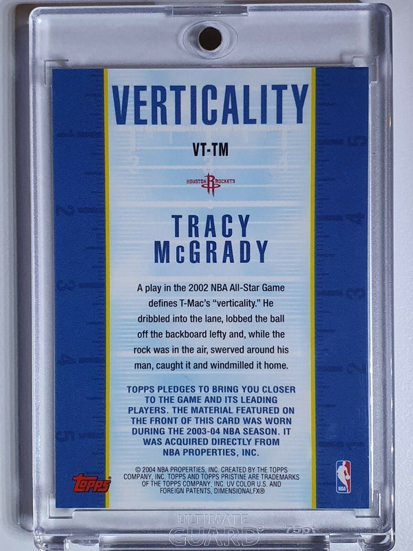 2003 Topps Pristine Tracy McGrady #PATCH Game Worn Jersey - Ready to Grade