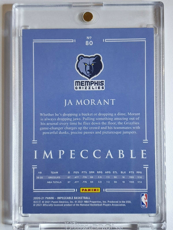 2020 Panini Impeccable Ja Morant #80 GOLD /60 - Ready to Grade