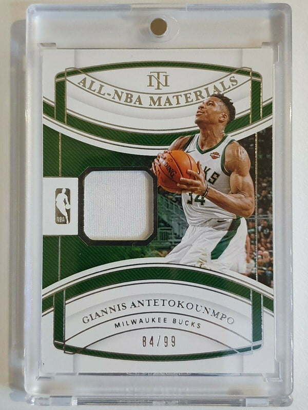 2019 National Treasures Giannis Antetokounmpo #PATCH /99 Game Worn Jersey