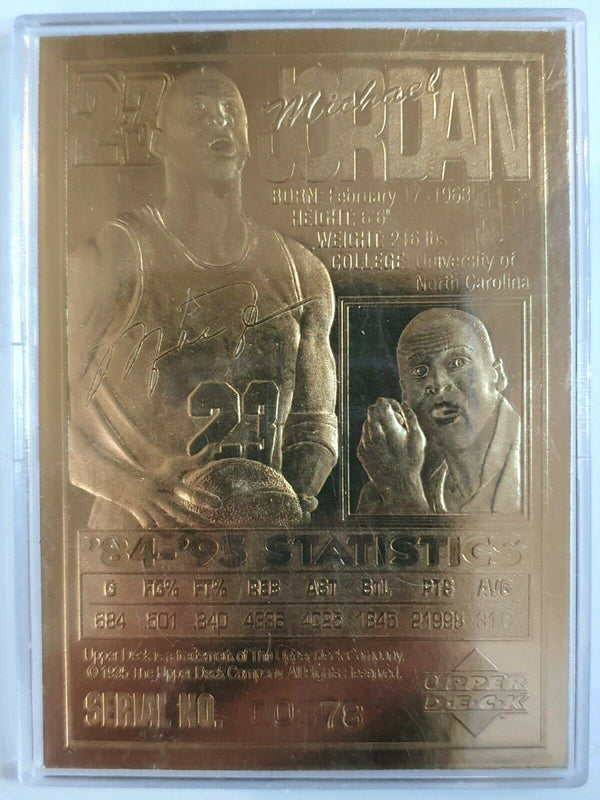 1995 Upper Deck Michael Jordan 23K Gold Sculptured Card RED Diamond Stars