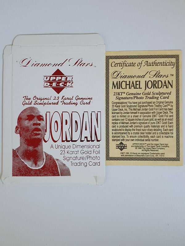 1995 Upper Deck Michael Jordan 23K Gold Sculptured Card RED Diamond Stars