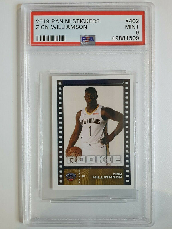 2019 Panini Stickers Zion Williamson #402 Rookie - PSA 9