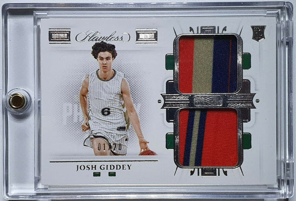 2021 Flawless Josh Giddey Rookie #PATCH /20 DUAL Jersey Swatches - Rare