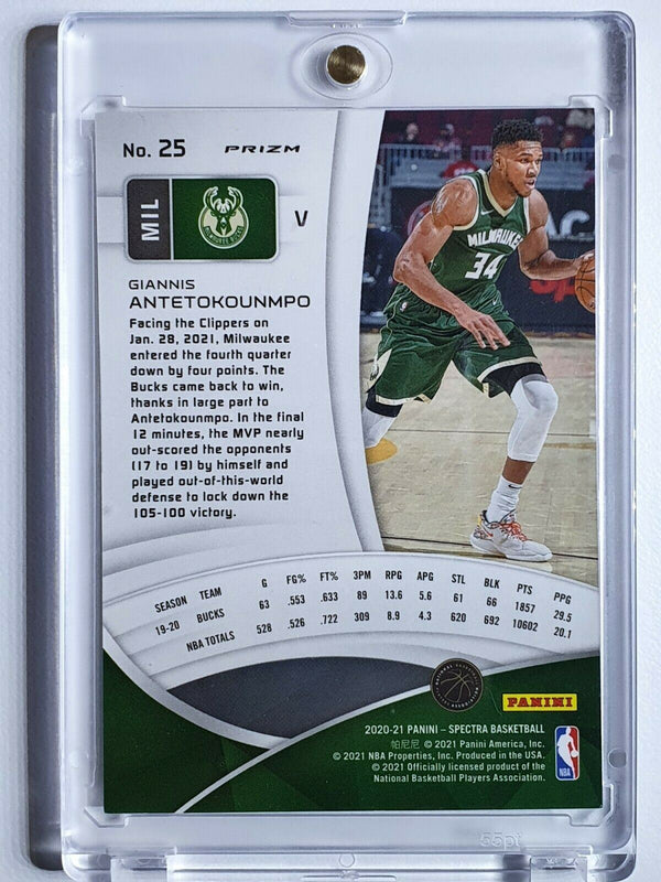 2020 Spectra Giannis Antetokounmpo #25 Variation RED Prizm - Ready to Grade