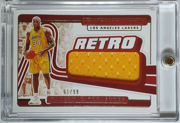 2020 National Treasures Shaquille O'Neal #PATCH /99 Game Worn Jersey - Rare