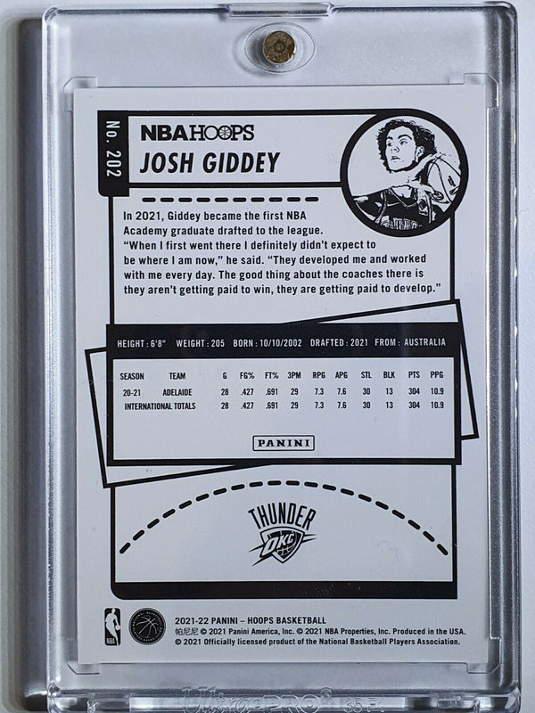 2021 NBA Hoops Josh Giddey Rookie #202 PREMIUM /199 HOLO RC - Ready to Grade