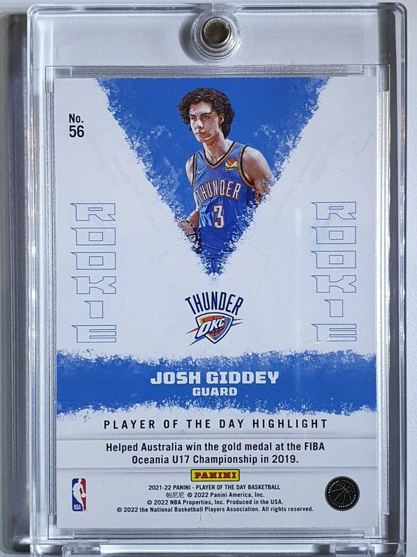 2021 Panini Josh Giddey Rookie #56 Player of the Day SP RC - Ready to Grade