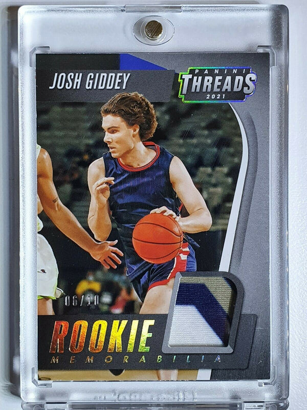 2021 Panini Threads Josh Giddey Rookie #PATCH GOLD /10 Jersey Swatch - Rare