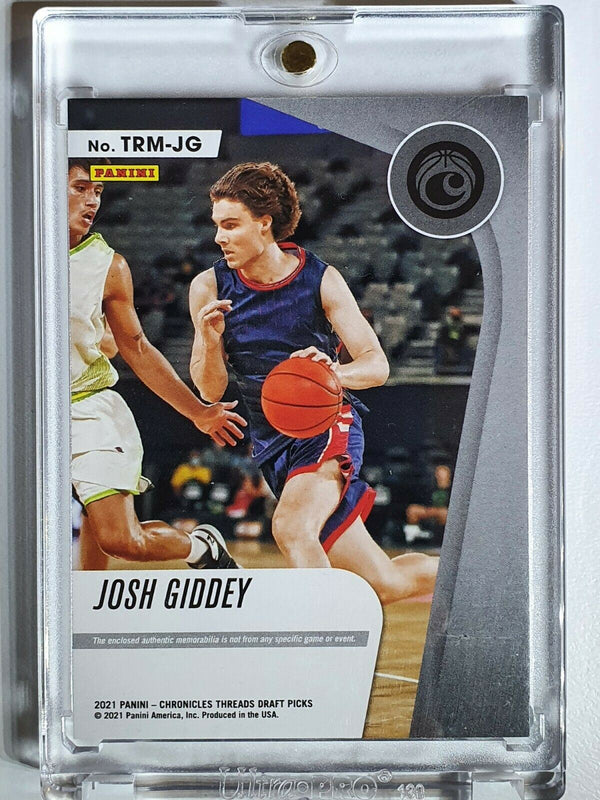 2021 Panini Threads Josh Giddey Rookie #PATCH GOLD /10 Jersey Swatch - Rare