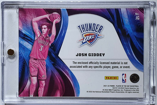 2021 Panini Josh Giddey Rookie #PATCH MOON LAVA /50 Prizm Jumbo Jersey - Rare