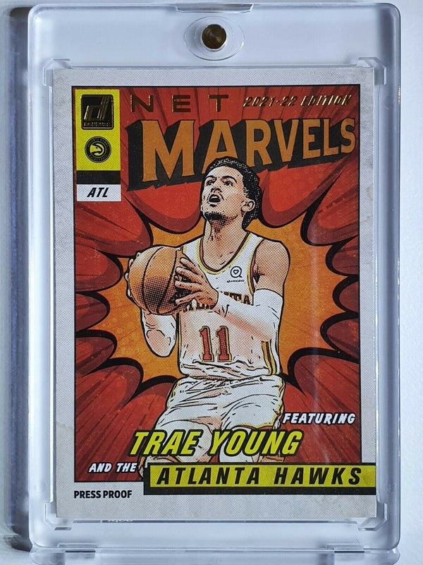 2021 Panini Donruss Trae Young #5 Net Marvels PRESS PROOF - Ready to Grade