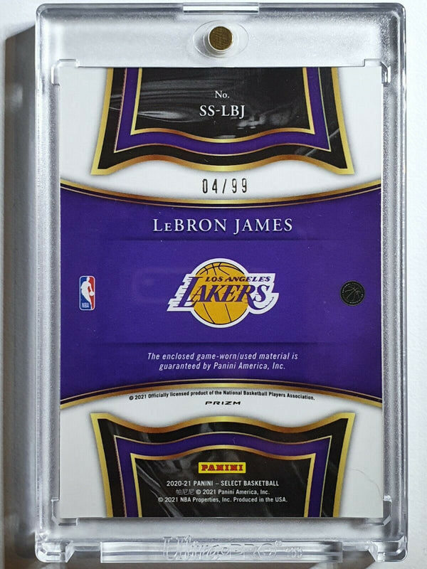 2020 Panini Select Lebron James #PATCH PURPLE /99 Holo Game Worn Jersey