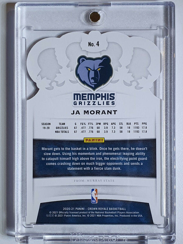 2020 Panini Crown Royale Ja Morant #4 ASIA RED Prizm Die Cut - Ready to Grade