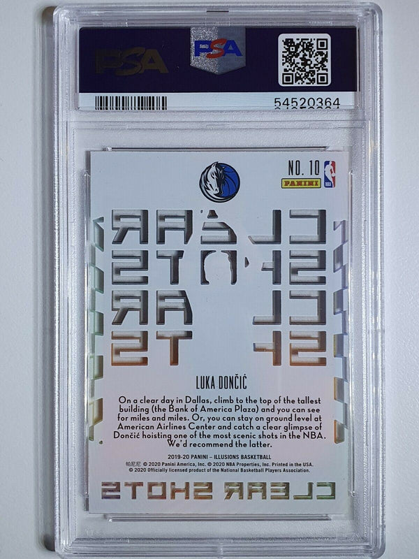 2019 Panini Illusions Luka Doncic #10 Clear Shots ORANGE - PSA 10 (POP 34)