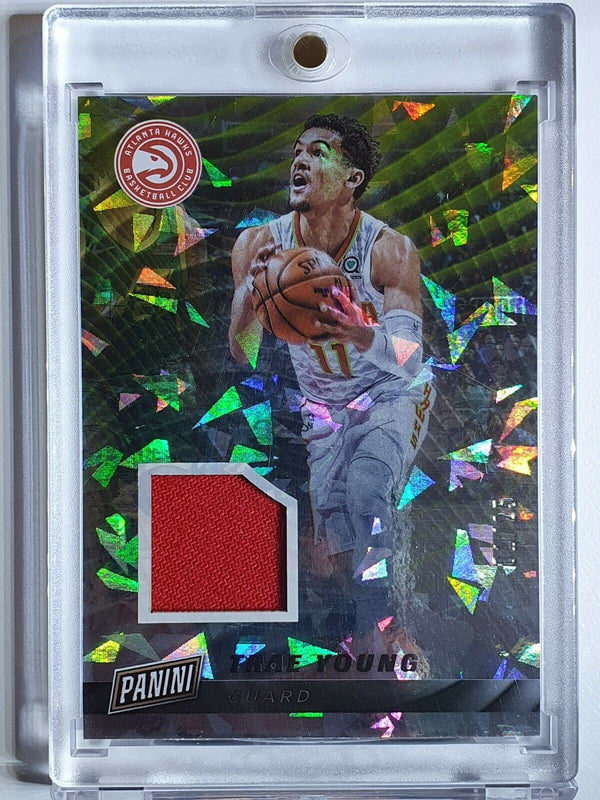 2019 Panini Trae Young #PATCH CRACKED ICE /25 Game Worn Jersey - Ready to Grade
