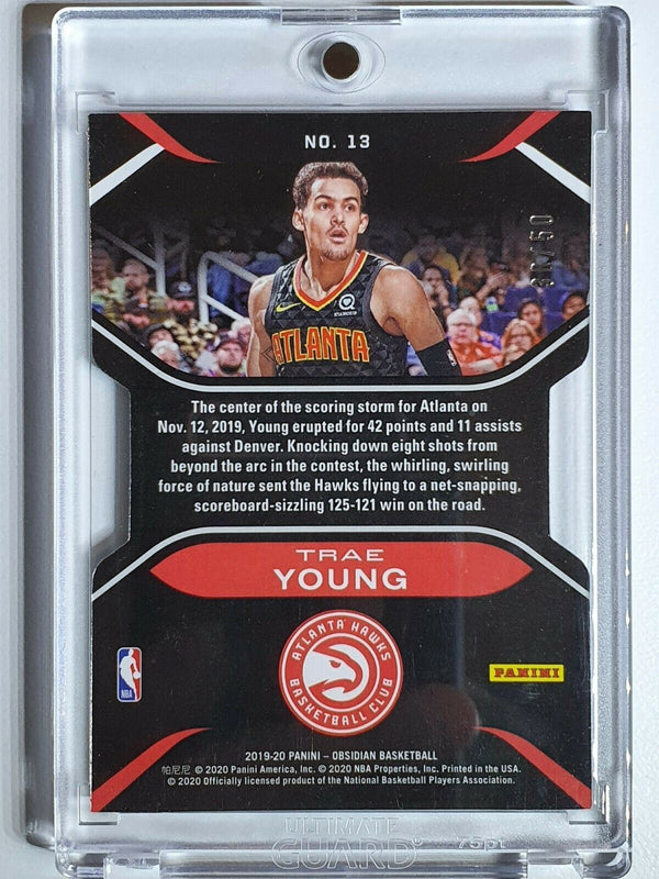 2019 Obsidian Trae Young #13 PITCH BLACK HOLO /50 Die-Cut - Ready to Grade