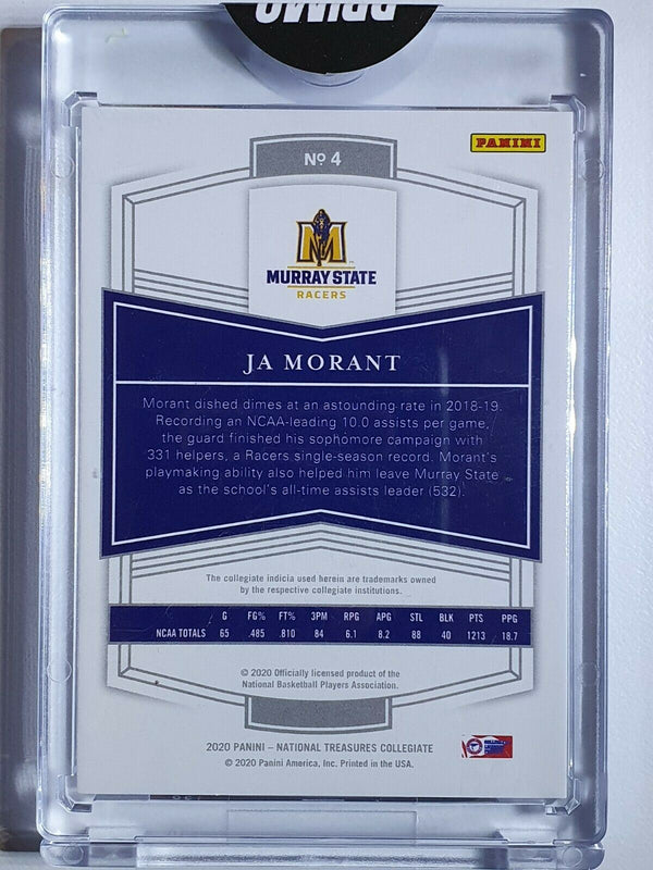 2020 Panini National Treasures Ja Morant #4 Collegiate /45 - Ready to Grade