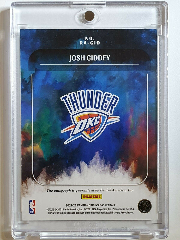 2021 Origins Josh Giddey Rookie AUTO BLUE /35 Silver Ink On Card Autograph